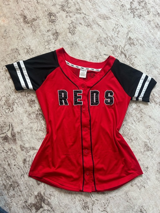 Victoria's Secret Tops - REDS Red & Black Baseball Jersey